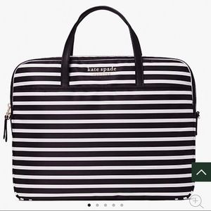 Kate Spade Black & White striped laptop bag